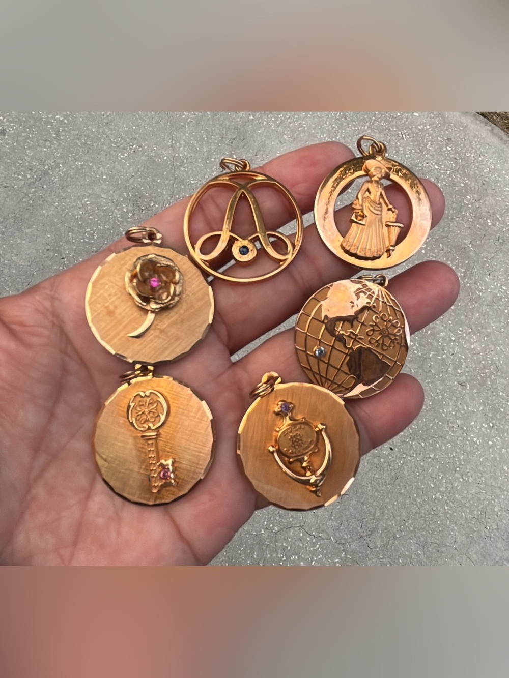 Vintage Gold filled Avon Charm Lot